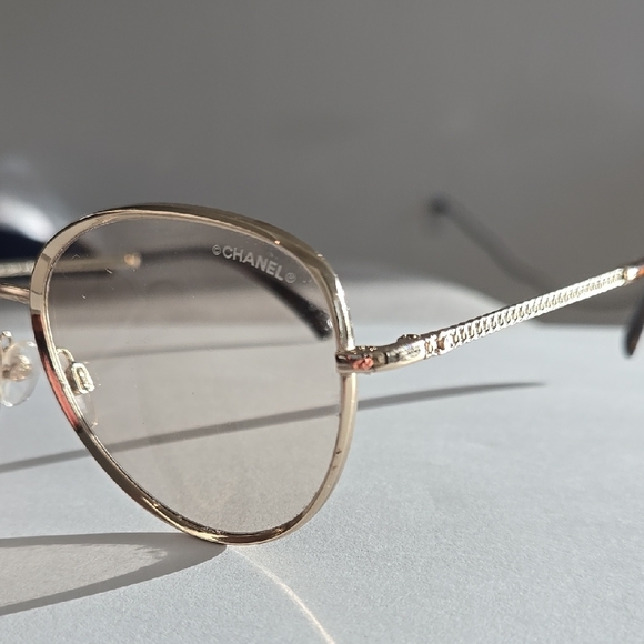Chanel Gold Women's Sunglasses - Picture 4 of 14